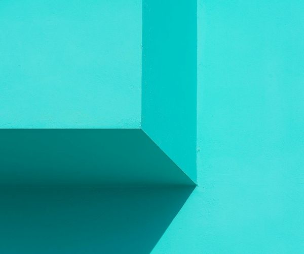 Abstract cyan neon shapes representing harmony and focus